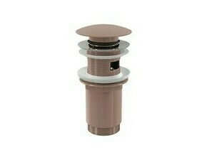Výpust umyvadlová Click/Clack Alca A392-RG-B 5/4" s přepadem, velká zátka RED GOLD-kartáčovaný mat