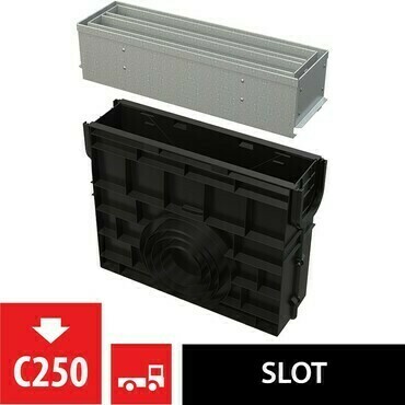 Vpust venkovní štěrbinová Alca AVZ101R-R123R se symetrickým revizním nástavcem 100 mm, pozink