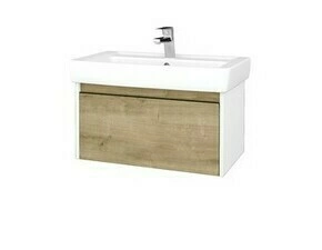 Skříňka umyvadlová Dřevojas BONO SZZ 80 bílá lesk/Arlington vč. umyvadla Q