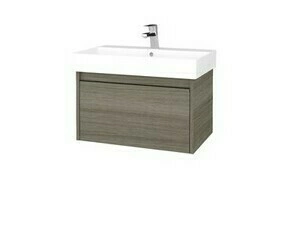 Skříňka umyvadlová Dřevojas BONO SZZ 70 Cafe/Cafe vč. umyvadla Glance