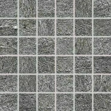 Mozaika Rako Quarzit 5×5 cm (set 30×30 cm) tmavě šedá DDM06738