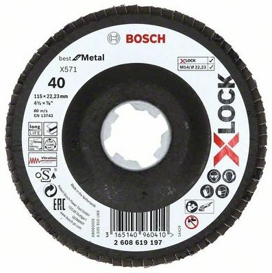 BOSCH Kotouč lamel. Bosch X571 Best for Metal X-LOCK FD 115 mm 40
