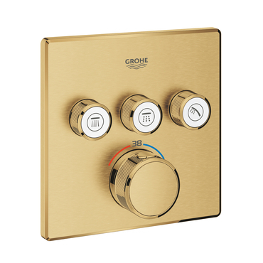 Baterie podomítková termostatická Grohe Grohtherm SmartControl 3-cestná kartáčovaný Cool Sunrise 29126GN0