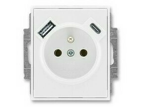 ROZBALENO Zásuvka 1nás clonky+USB-A, USB-C ELEMENT b./b. ABB