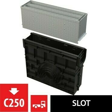 Vpust venkovní štěrbinová Alca AVZ101R-R124R se symetrickým revizním nástavcem 160 mm, pozink