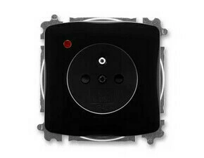 Zásuvka 230 V jednonásobná ABB Tango IP 40 s optickou signalizací černá