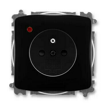 Zásuvka 230 V jednonásobná ABB Tango IP 40 s optickou signalizací černá