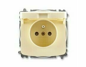 Zásuvka 230 V jednonásobná ABB Tango s víčkem slonová kost