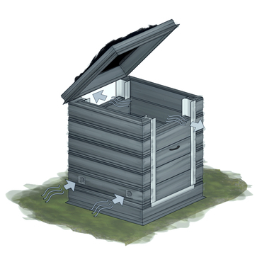 Kompostér KAROTEN výška 90 cm 80×80 cm