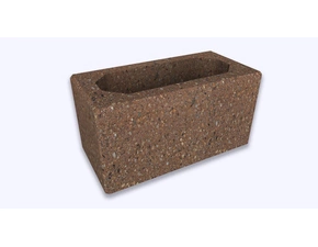 Tvárnice plotová hladká CS Blok 20 hnědá 200×400×200 mm