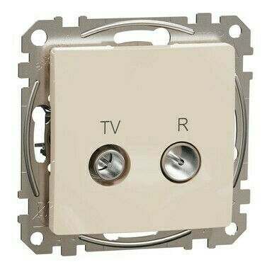 Zásuvka anténní průběžná Schneider Sedna Design TV/R 10 dB béžová
