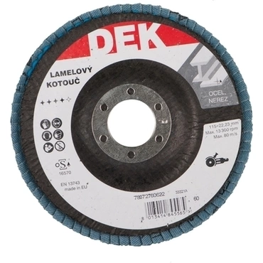 Kotouč brusný lamelový DEK 115×22,23 mm 60