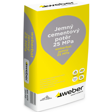 Potěr cementový jemný 25 MPa weberbat 25 kg