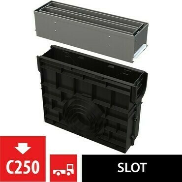 Vpust venkovní štěrbinová Alca AVZ101R-R323R se symetrickým revizním nástavcem 100 mm, nerez