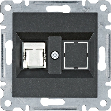 Zásuvka datová Hager lumina CAT5E 1× RJ45 FTP stíněná černá mat