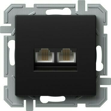 Zásuvka telefonní TEM Logiq 2× RJ11 černá
