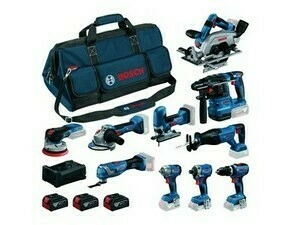 10dílná sada AKU nářadí Bosch 18 V 3× 5 Ah + L-BOXX Contractor set 3