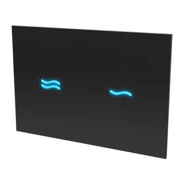Elektronický dotykový splachovač WC Sanela SLW 30F, barva skla: černá, podsvícení modré