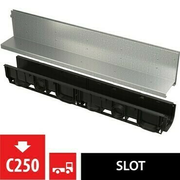 Žlab venkovní štěrbinový Alca AVZ101-R122 s asymetrickým nástavcem 160 mm, pozink