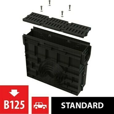 Vpust venkovní žlabová Alca AVZ104R-R402 s plastovým rámem, rošt plastový B125