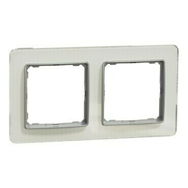 Rámeček Schneider Electric Sedna Design dvojnásobný bílé sklo