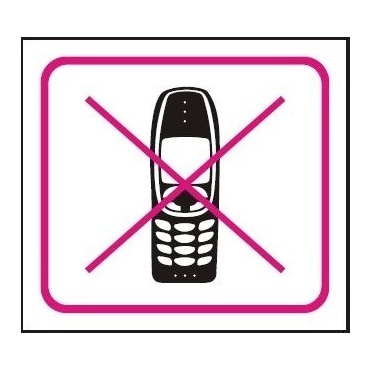 Samolepka zákazová Zákaz mobilu 110×90 mm