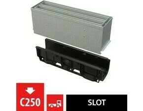 Žlab venkovní štěrbinový Alca AVZ101S-R124R se symetrickým revizním nástavcem 160 mm, pozink