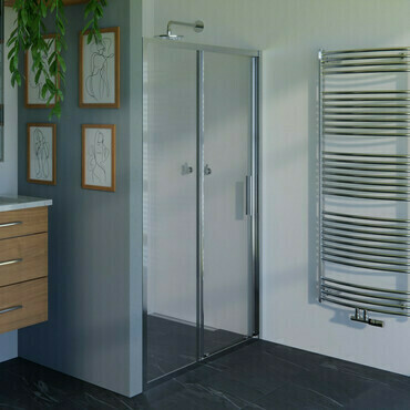 Dveře sprchové WECCO 1000 mm leštěný hliník/čiré sklo