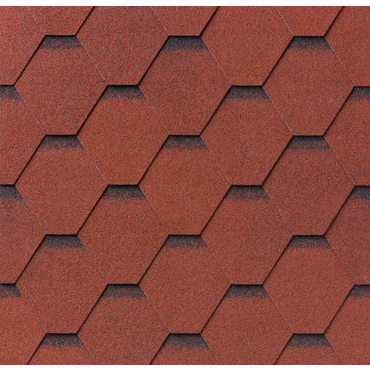 Šindel asfaltový IKO 2.0 Superglass Hex 20 Červená ultra 3,0 m2