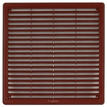 Mřížka větrací se sítí a krytkou HACO VM K 300×300 mm hnědá