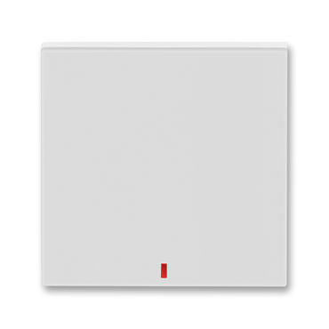 Kryt spínač jednoduchý s červeným průzorem ABB Levit bílá, šedá