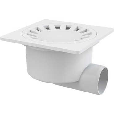 Vpust podlahová Alca APV15 150×150 mm DN 50 boční bílá