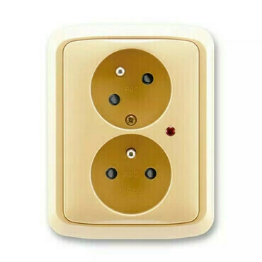 Zásuvka 230 V dvojnásobná ABB Tango IP 40 s optickou signalizací béžová