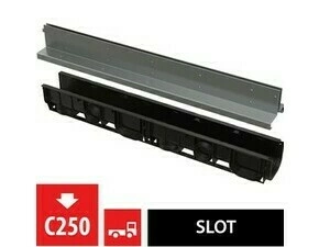 Žlab venkovní štěrbinový Alca AVZ101-R323 se symetrickým nástavcem 100 mm, nerez
