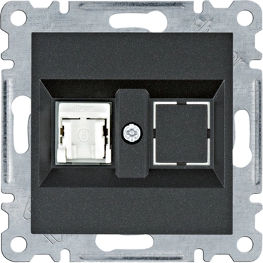 Zásuvka datová Hager lumina CAT6 1× RJ45 UTP nestíněná černá mat