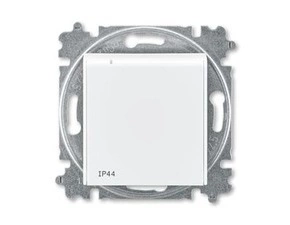 Zásuvka 230 V jednonásobná ABB Levit M s víčkem IP 44 bílá/bílá