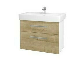 Skříňka umyvadlová Dřevojas Q MAX SZZ2 80 bílá lesk/Arlington vč. umyvadla Q