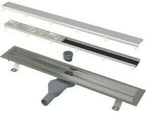 Žlab sprchový nerezový Alca APZ13-DOUBLE6–550 Fit and Go včetně roštu oboustranného roštu