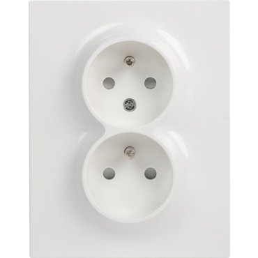 Zásuvka 230 V dvojnásobná TEM Logiq bílá 10 ks/bal.
