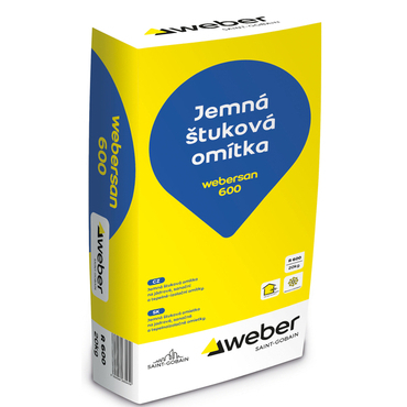 Omítka sanační štuková webersan 600 jemná 20 kg