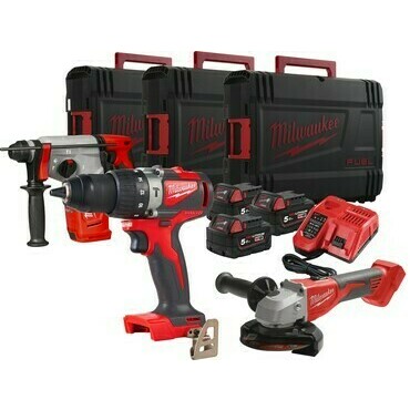 Sada AKU nářadí Milwaukee M18FPP3AG-503X + rukavice Milwaukee