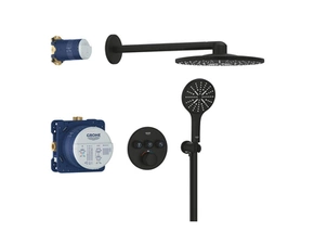 Systém sprchový termostatický Grohe Grohtherm SmartControl s hlavovou sprchou Rainshower SmartActive 310 phantom black 34863KF0