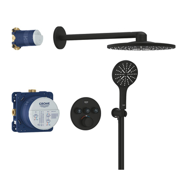 Systém sprchový termostatický Grohe Grohtherm SmartControl s hlavovou sprchou Rainshower SmartActive 310 phantom black 34863KF0