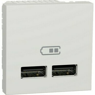 Zásuvka nabíjecí USB Schneider Unica Nová 2× USB A bílá