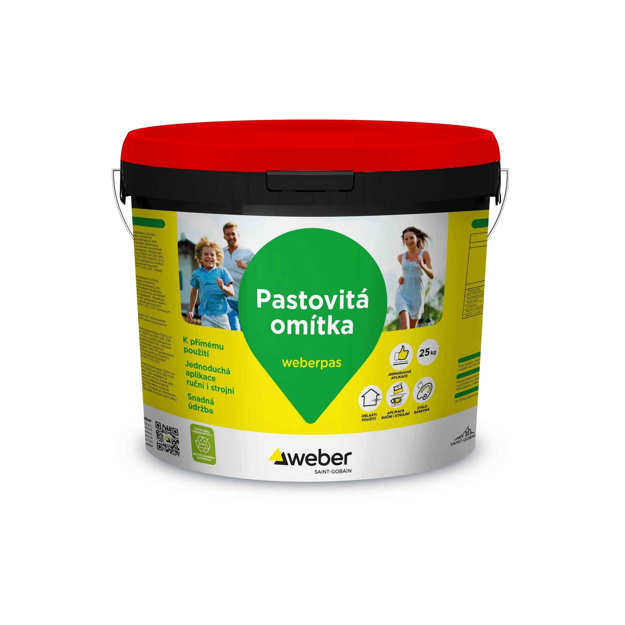 WEBER Omítka silikátová weberpas extraClean active zrnitá 1 mm BI00 – bílá 25 kg
