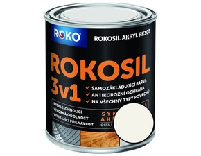 Barva samozákladující Rokosil akryl 3v1 RK 300 1000 bílá mat, 0,6 l