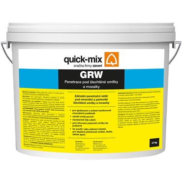 Penetrace pod šlechtěné omítky a mozaiky Sakret/Quick-mix GRW 7 kg