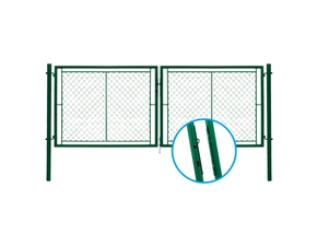 Brána dvoukřídlá Ideal Zn + PVC zelená šířka 3,021 m výška 0,95 m