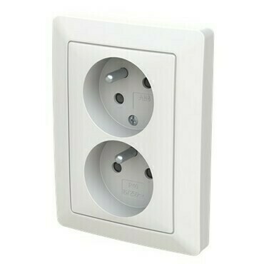 Zásuvka 230 V dvojnásobná ABB Zoni matná bílá