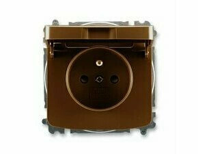 Zásuvka 230 V jednonásobná ABB Tango s víčkem hnědá